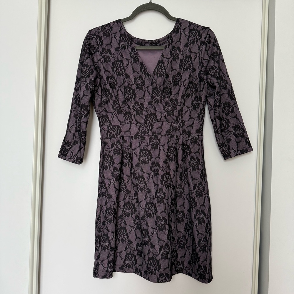 Purple and Black Lace Dress
